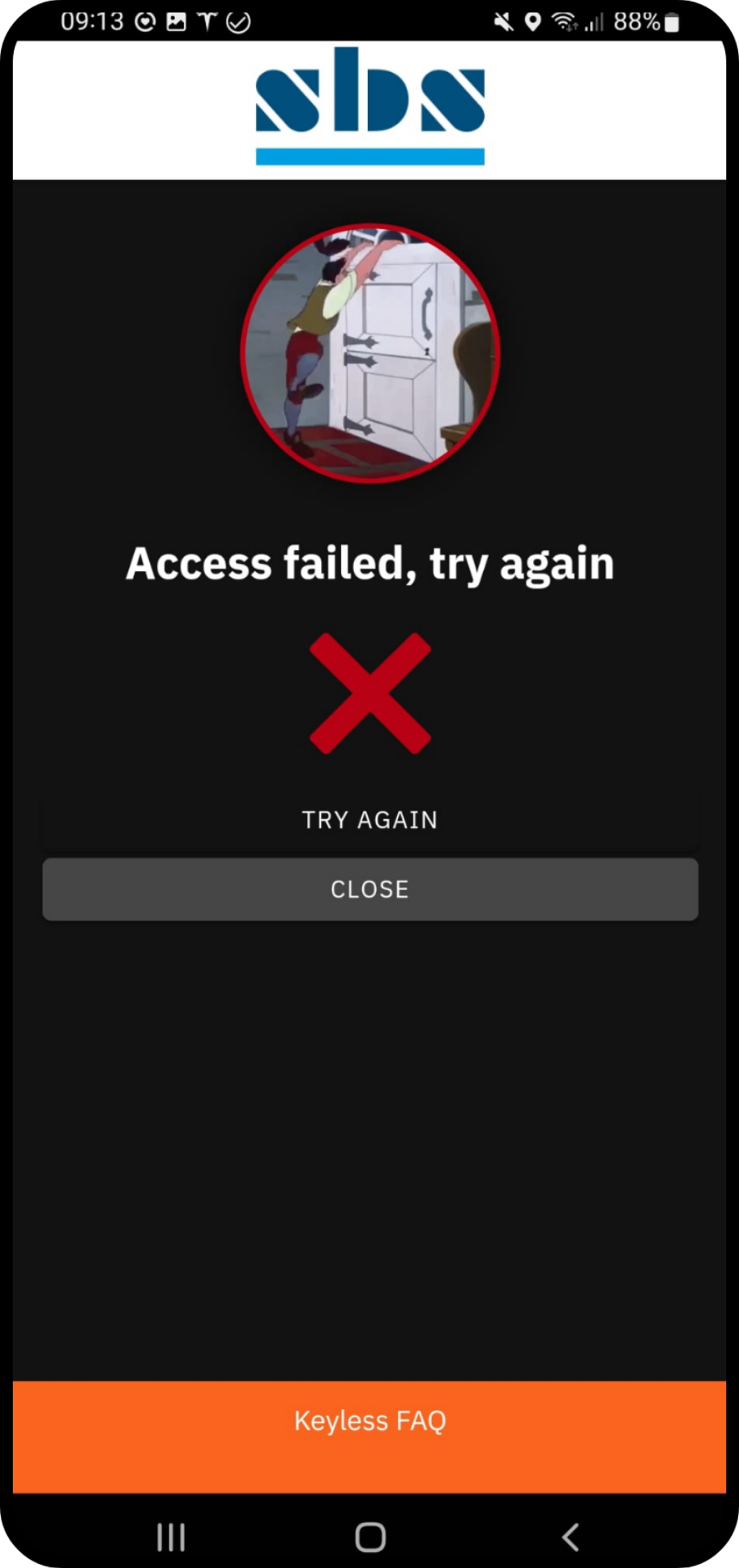 Project App Shell access failed page original