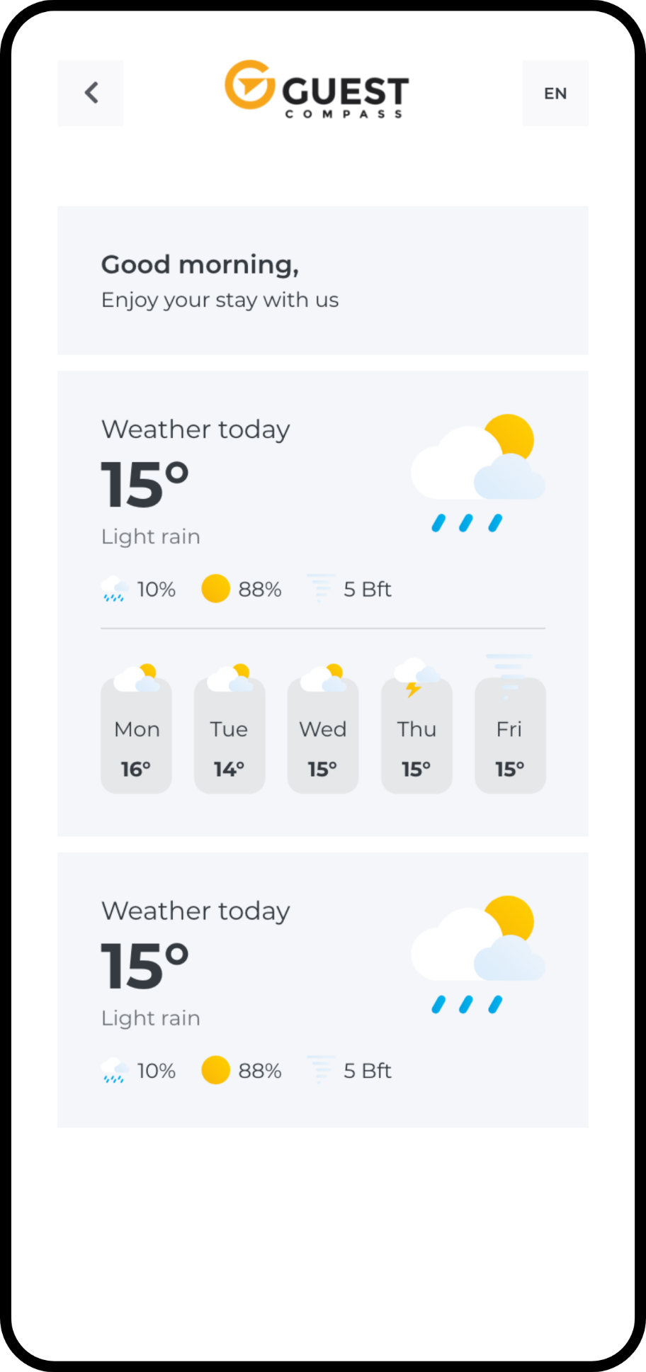 The original design for the GuestCompass weather module