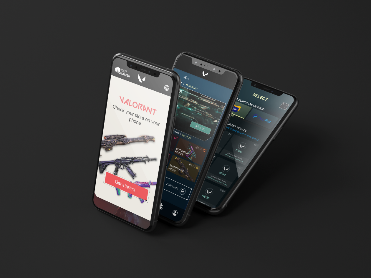 A mockup of the UI from the valorant store app